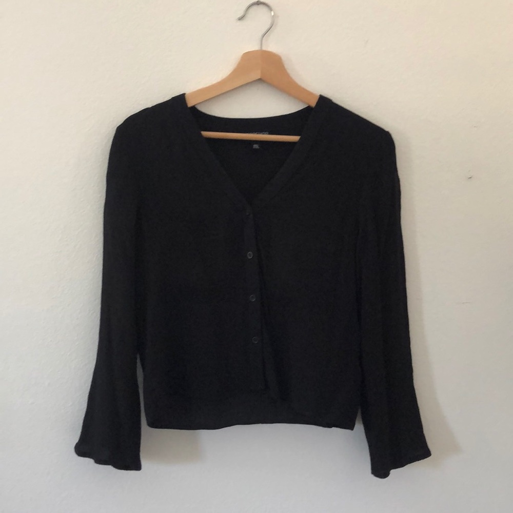 Topshop Longsleeve Black Top with Arm Slits